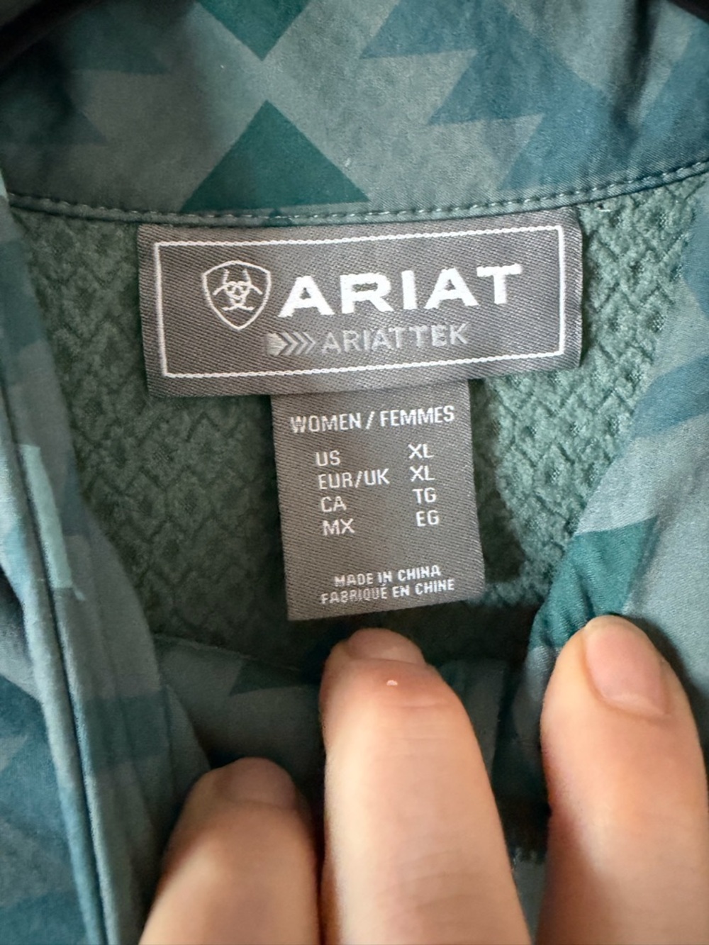 Ariat New Team Softshell Green Pinewood Print Jacket 10046488 - Picture 9 of 10